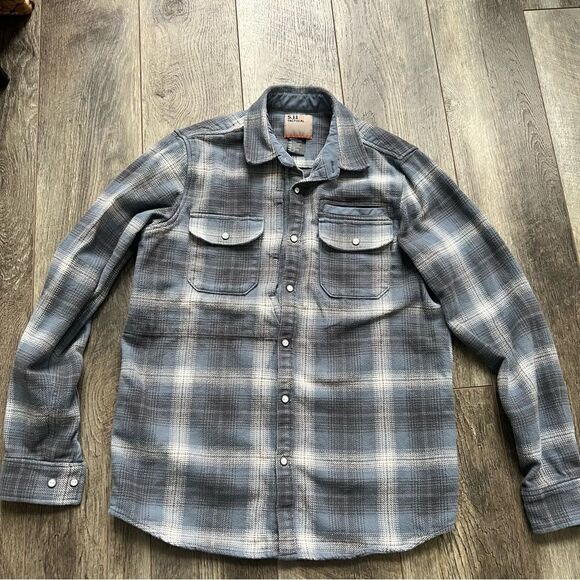 5.11 Tactical Snap Front Blue Flannel Shirt Men's Size Small - Picture 6 of 12